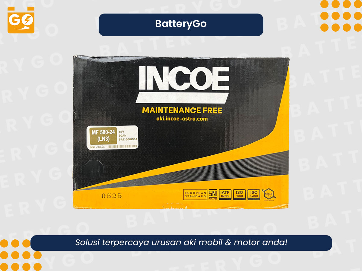 Aki Incoe MF 580-24 untuk mobil besar